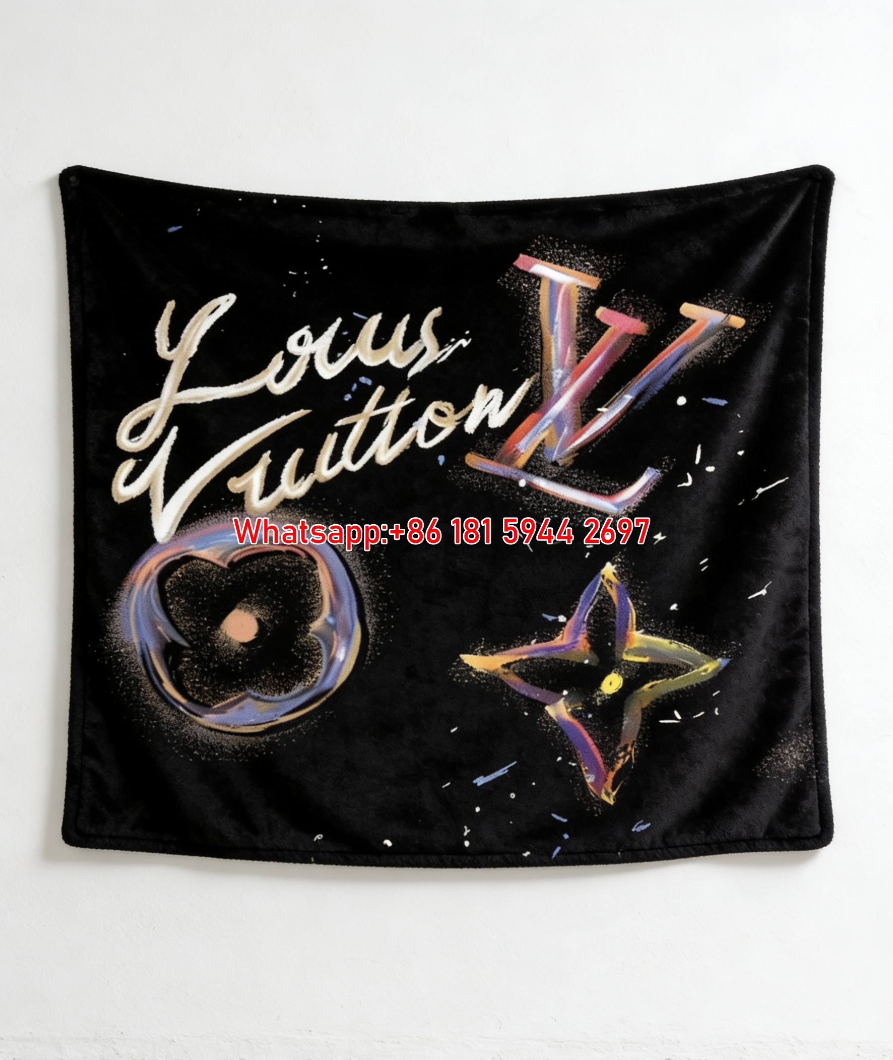 Cosmic LV Monogram Blanket Galaxy LV Script Throw 184